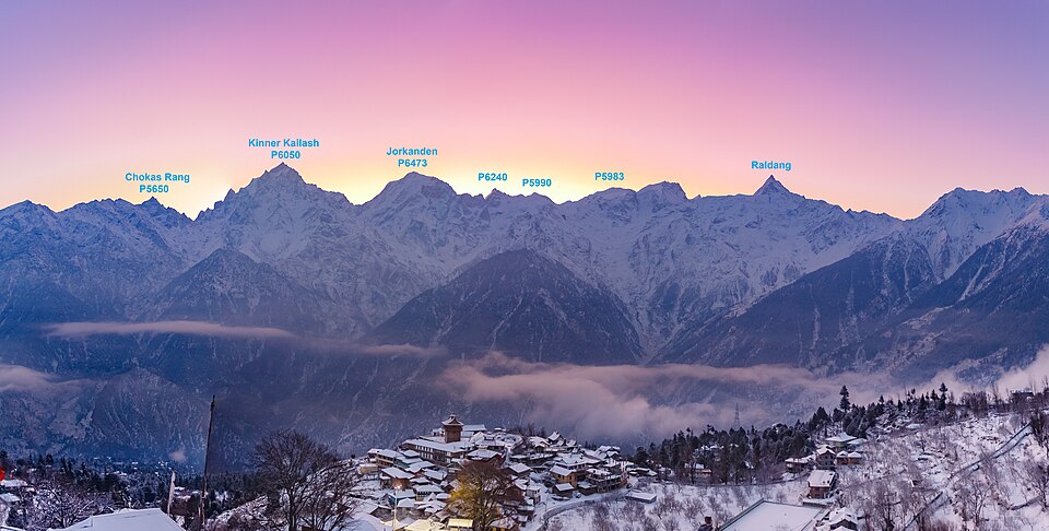 Kinner Kailash range from Kalpa