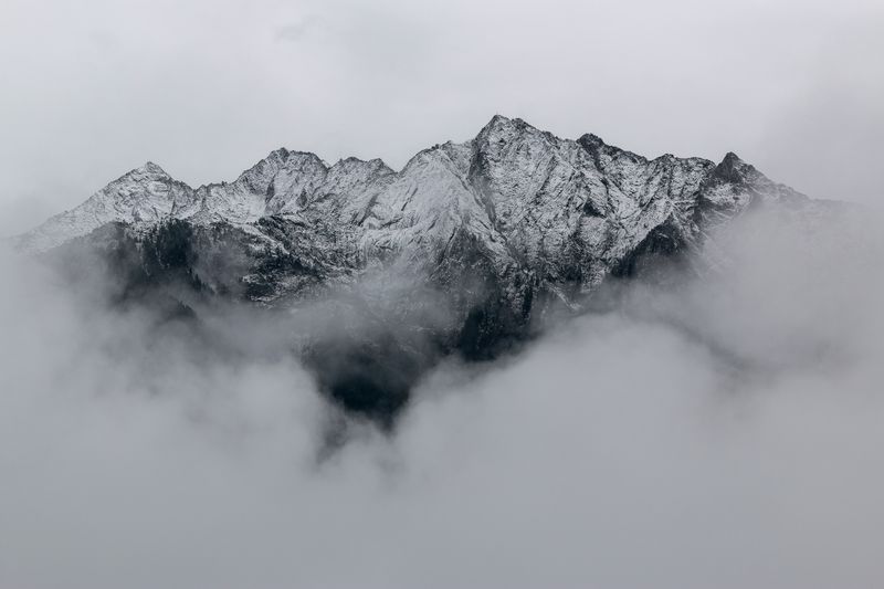 Snow-covered Solang Valley near Manali in winter